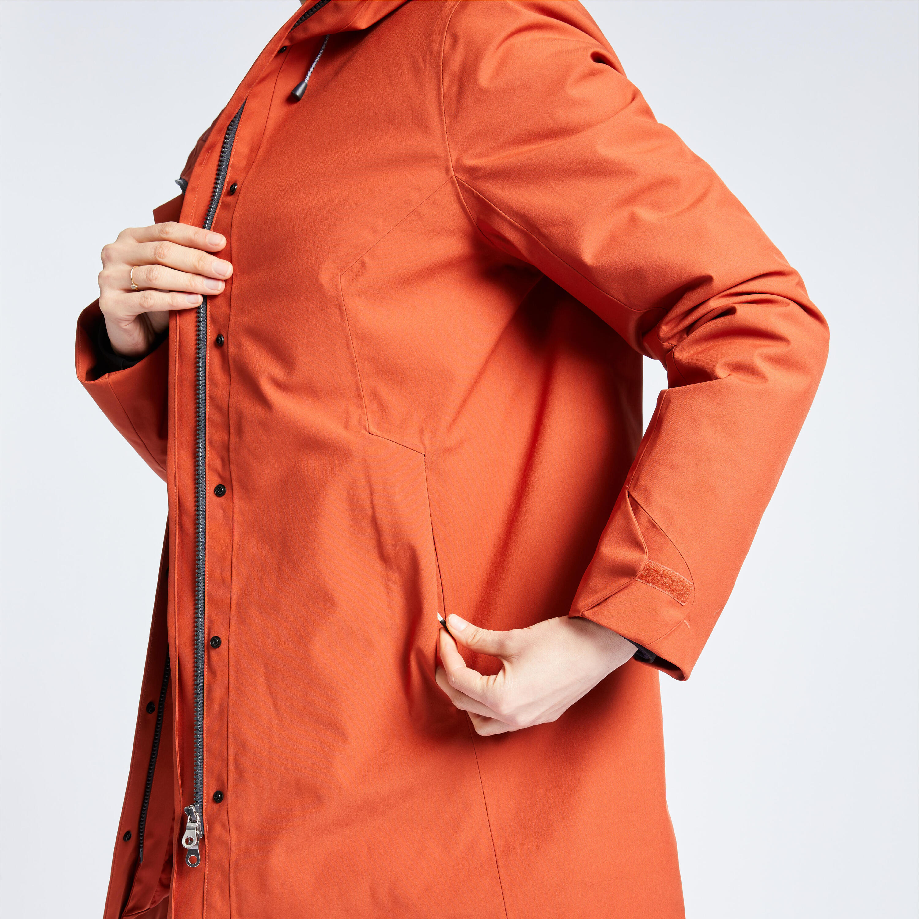 Women's warm waterproof windproof sailing jacket - SAILING 300 Dark orange 5/11