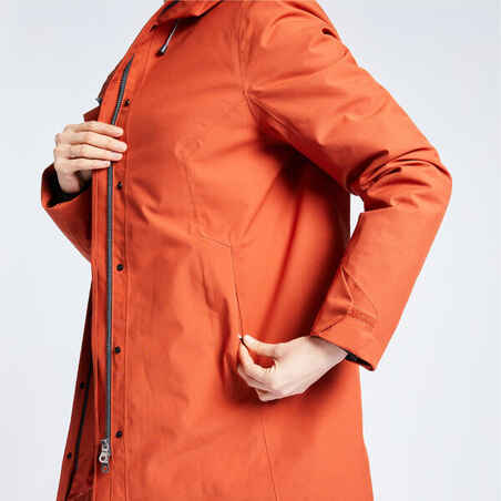 Women's warm waterproof windproof sailing jacket - SAILING 300 Dark orange