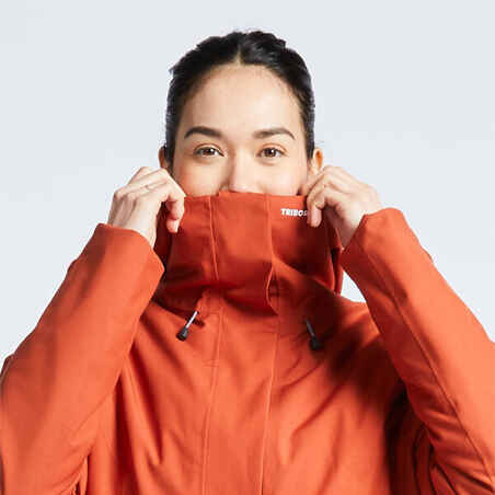 Women's warm waterproof windproof sailing jacket - SAILING 300 Dark orange