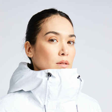 Women's waterproof sailing and rain jacket SAILING 100 White