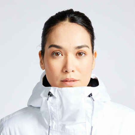 Women's waterproof sailing and rain jacket SAILING 100 White