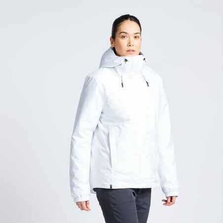 Women's waterproof sailing and rain jacket SAILING 100 White