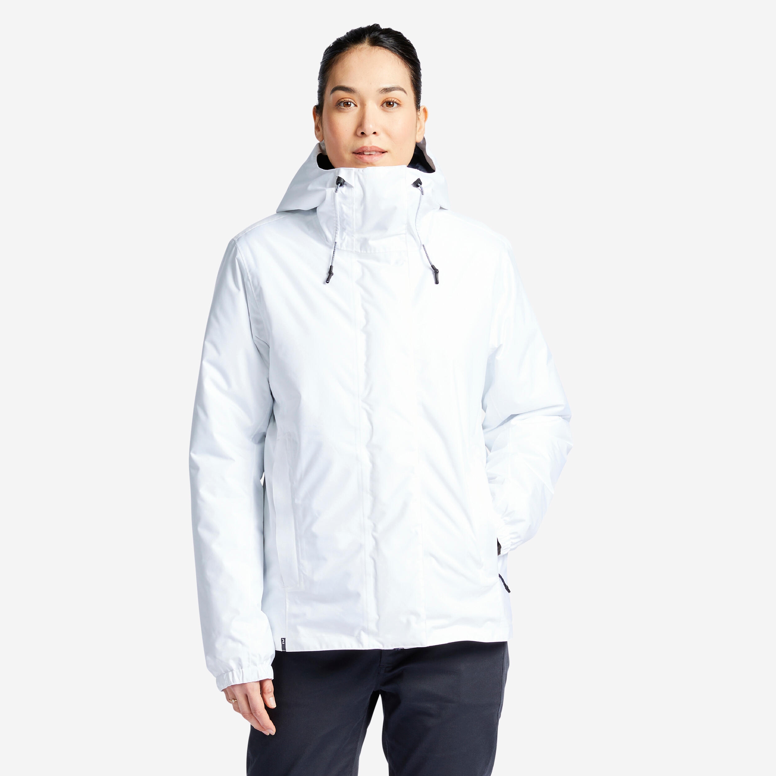 Women's waterproof sailing and rain jacket SAILING 100 White 1/11