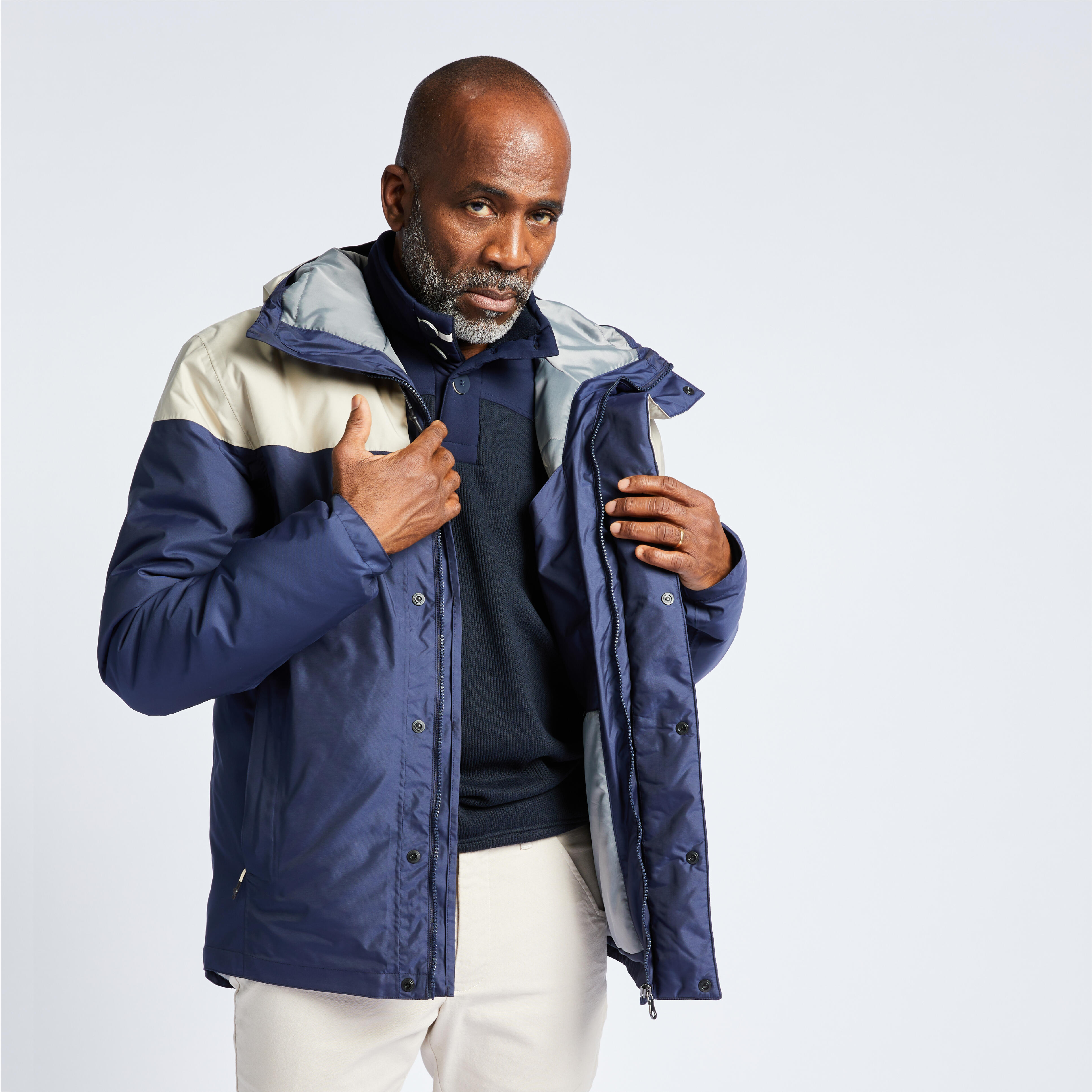 Veste chaude impermeable de voile et de pluie sailing 100 homme bleu marine TRIBORD Decathlon