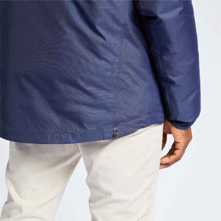 Men's waterproof sailing and rain jacket SAILING 100 Navy blue Beige