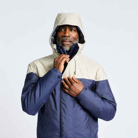 Men's waterproof sailing and rain jacket SAILING 100 Navy blue Beige