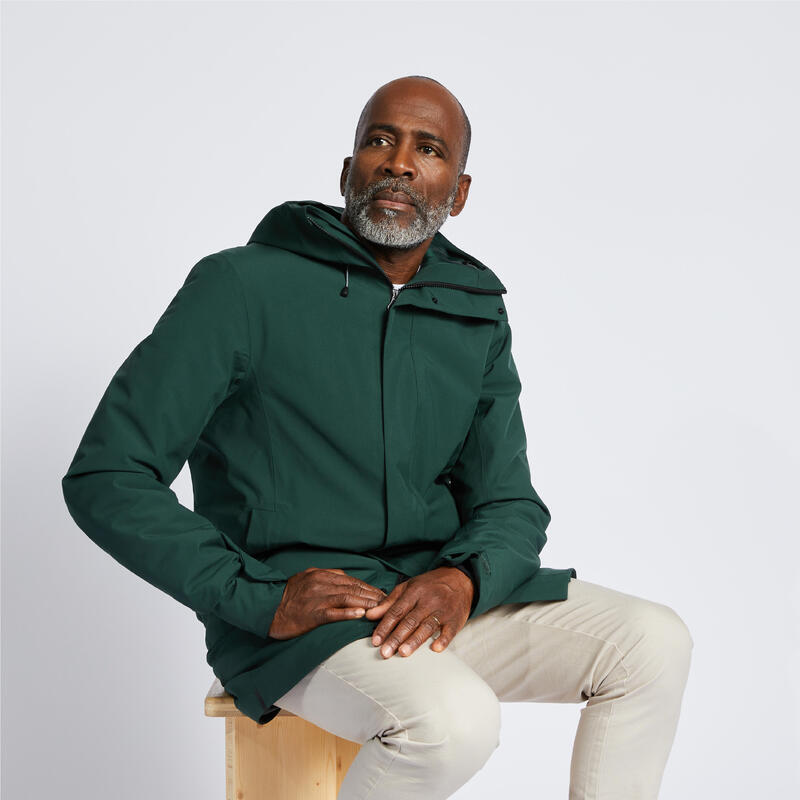 Chaqueta Impermeable Cálida Vela/Lluvia Hombre Sailing 300 Verde