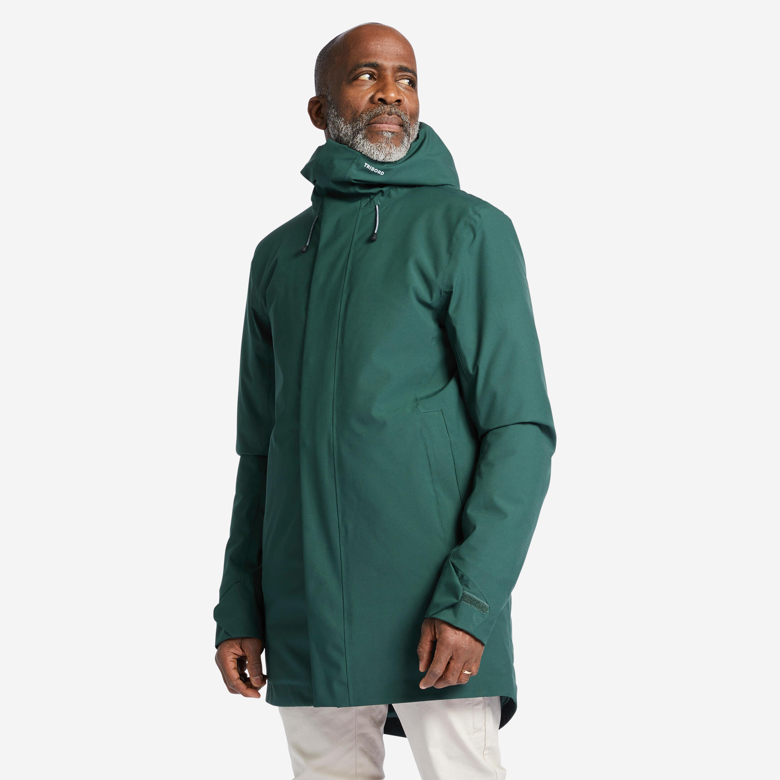 Men's warm waterproof windproof sailing jacket - SAILING 300 green 2/9