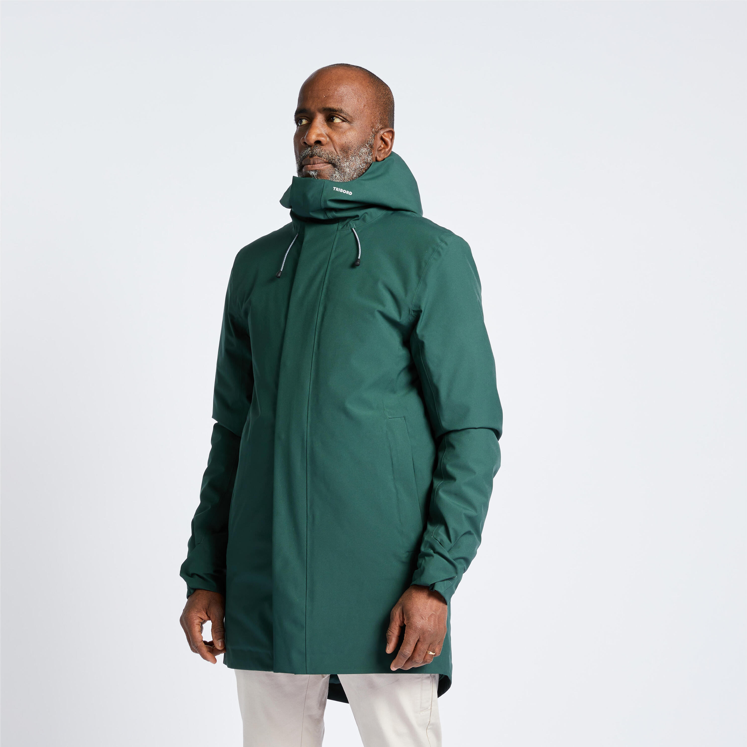 TRIBORD Men's warm waterproof windproof sailing jacket - SAILING 300 green