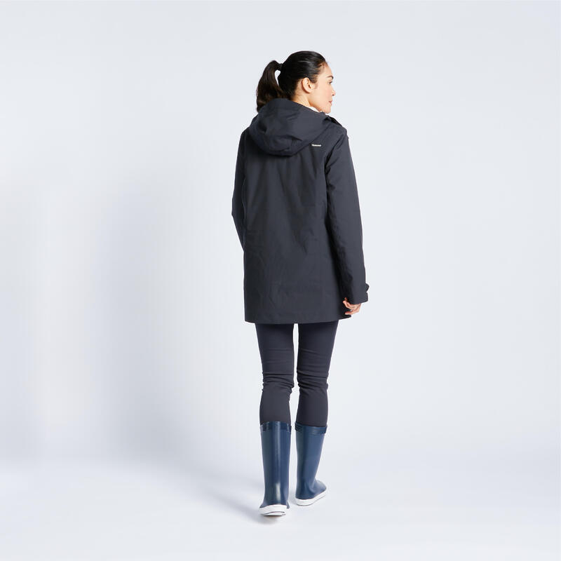 Segeljacke Damen warm wasserdicht - Sailing 300 dunkelgrau