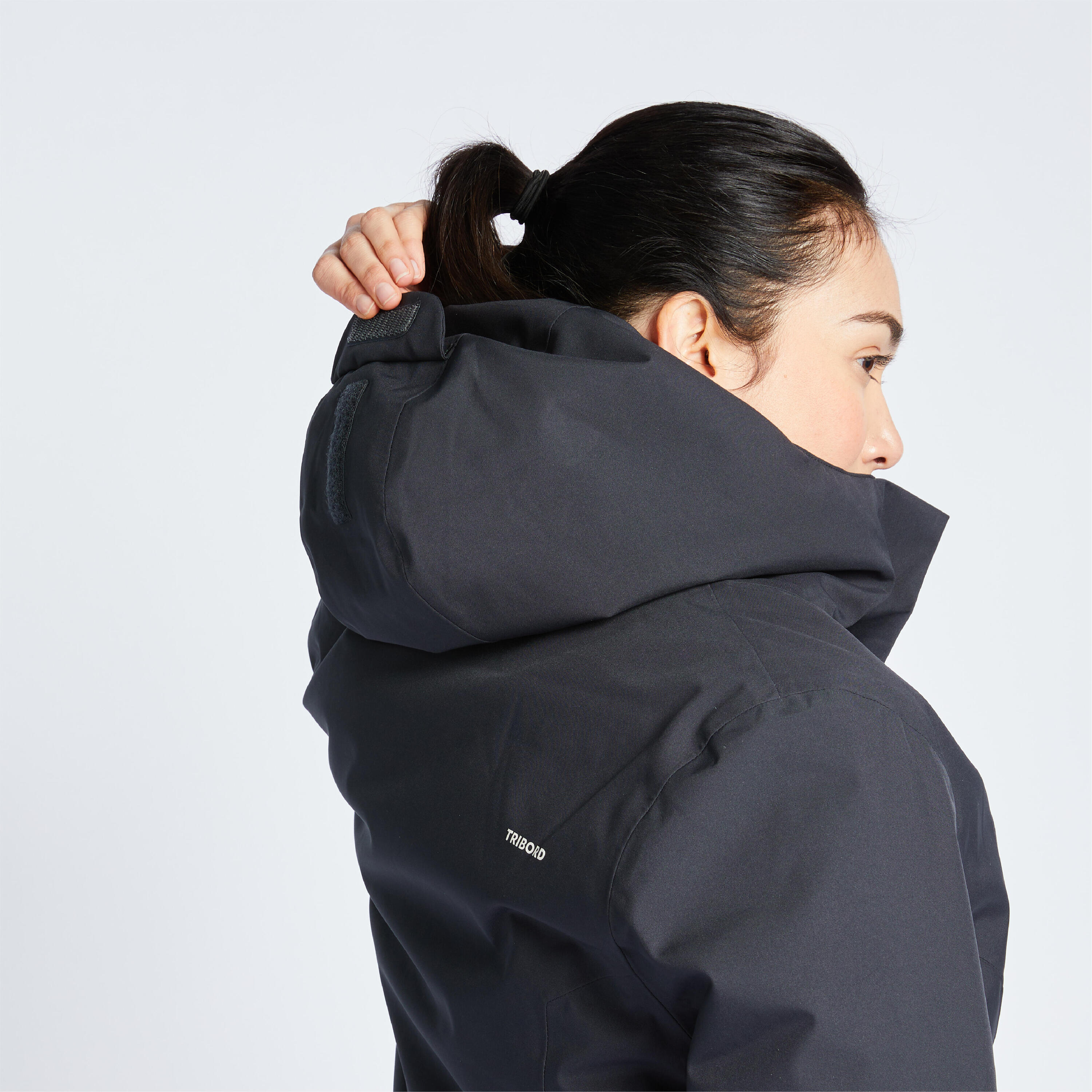 Chaqueta Impermeable Mujer Cálida Sailing 500 negro 4/13