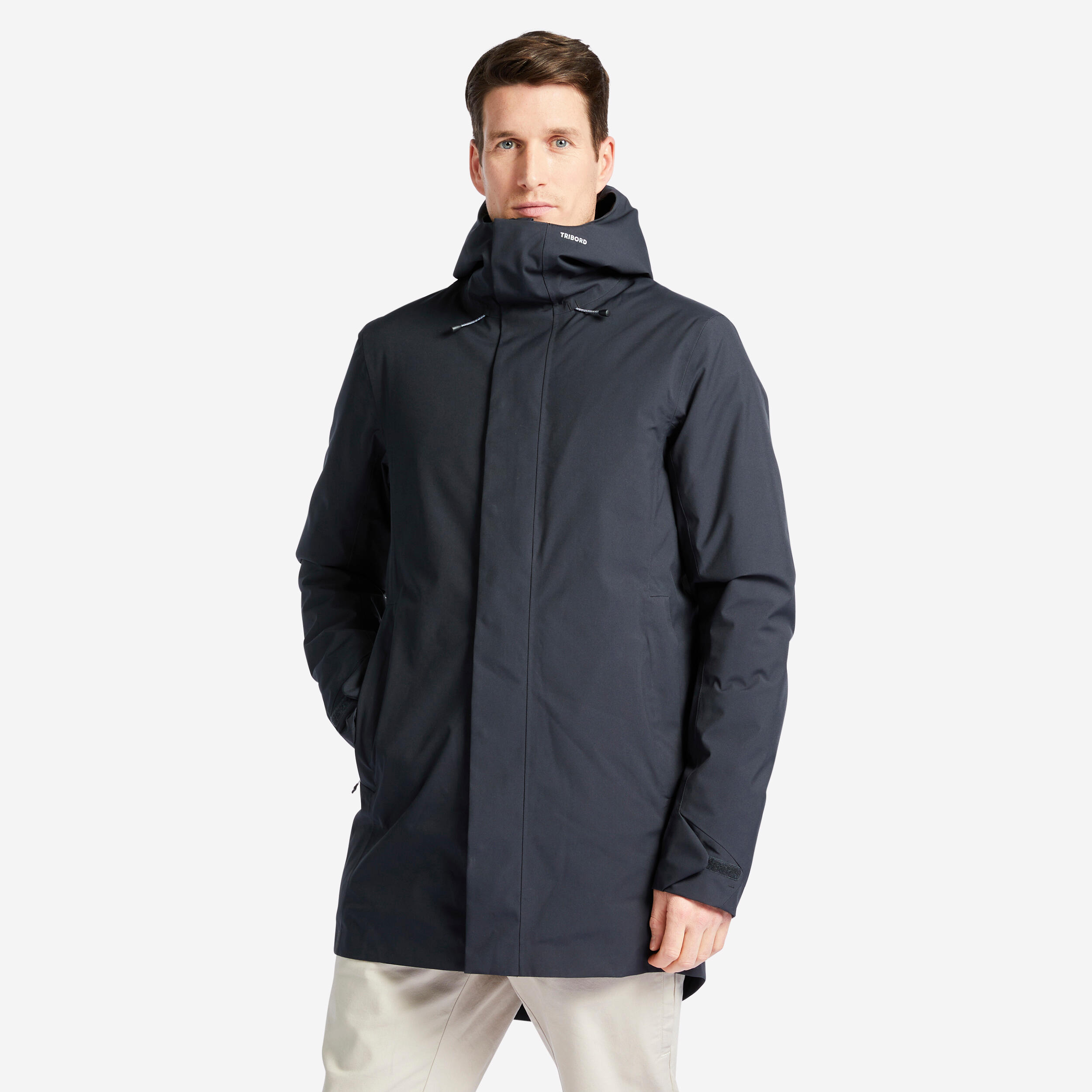 Manteau D'hiver Long Homme - Doudoune Matelassée Avec Capuche - Coupe-vent Imperméable - Couleurs Noir/vert