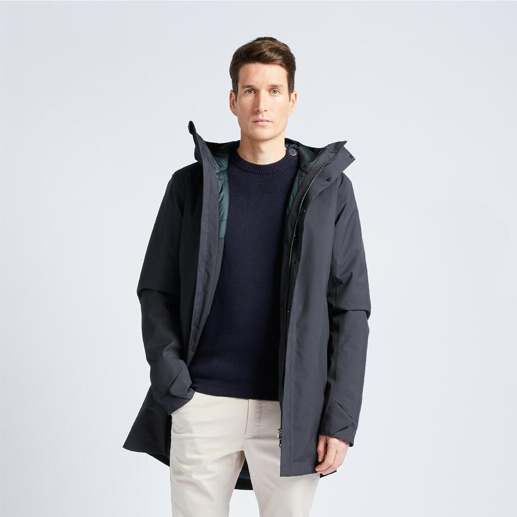 Segeljacke Herren warm wasserdicht winddicht 500 grün