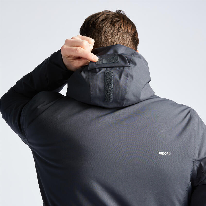 Men's warm waterproof windproof sailing jacket - SAILING 300 Dark grey