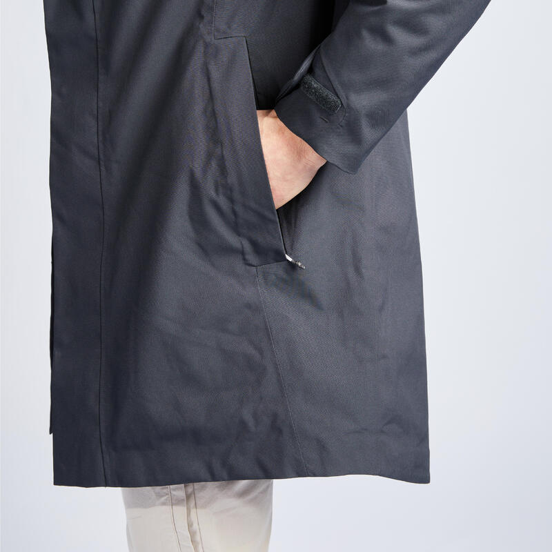 夾克-油布剪裁-防水的保暖航海雨衣SAILING 300-深灰色