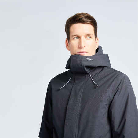 Men's warm waterproof windproof sailing jacket - SAILING 300 Dark grey