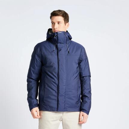 Veste chaude imperméable de voile et de pluie sailing 100 homme bleu marine