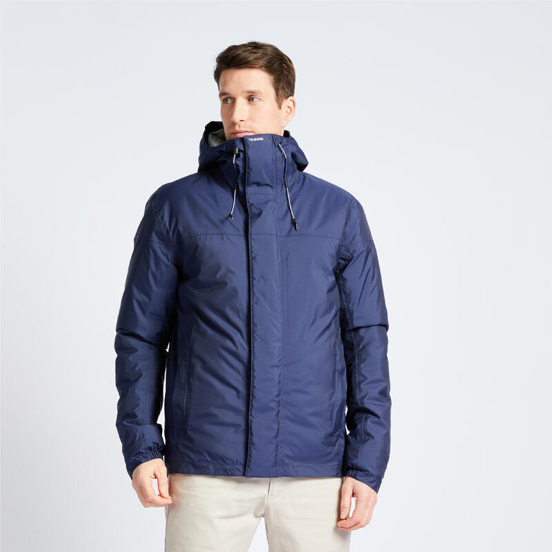 Chaqueta Vela/Lluvia Sailing 100 Hombre Azul Marino Cálida Impermeable