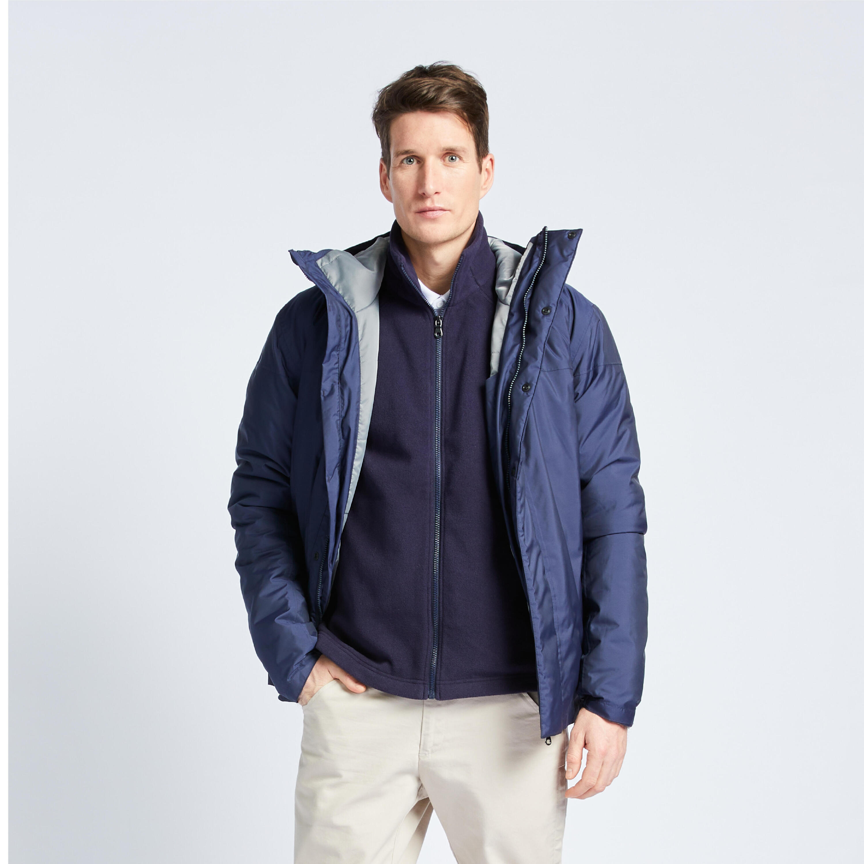 Men's waterproof sailing and rain jacket SAILING 100 Navy blue 2/9