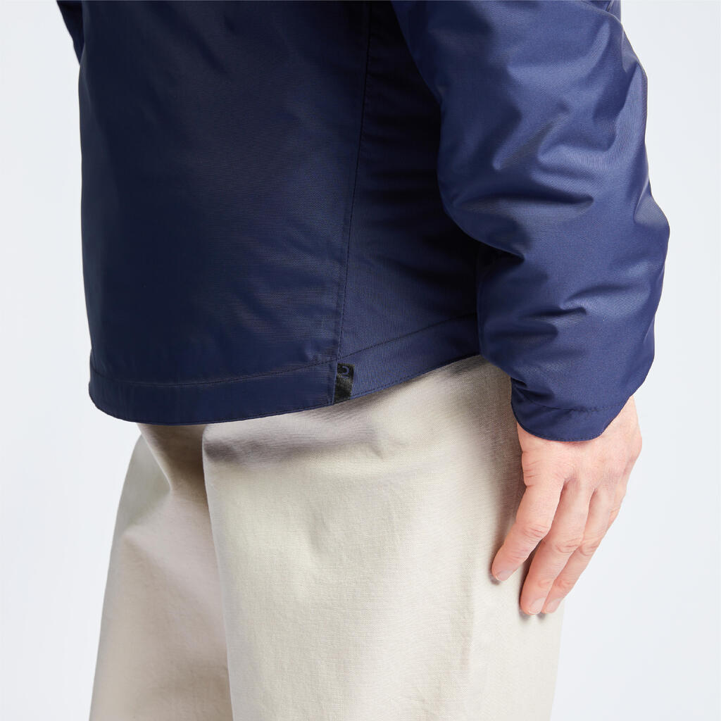 Men's waterproof sailing and rain jacket SAILING 100 Navy blue Beige