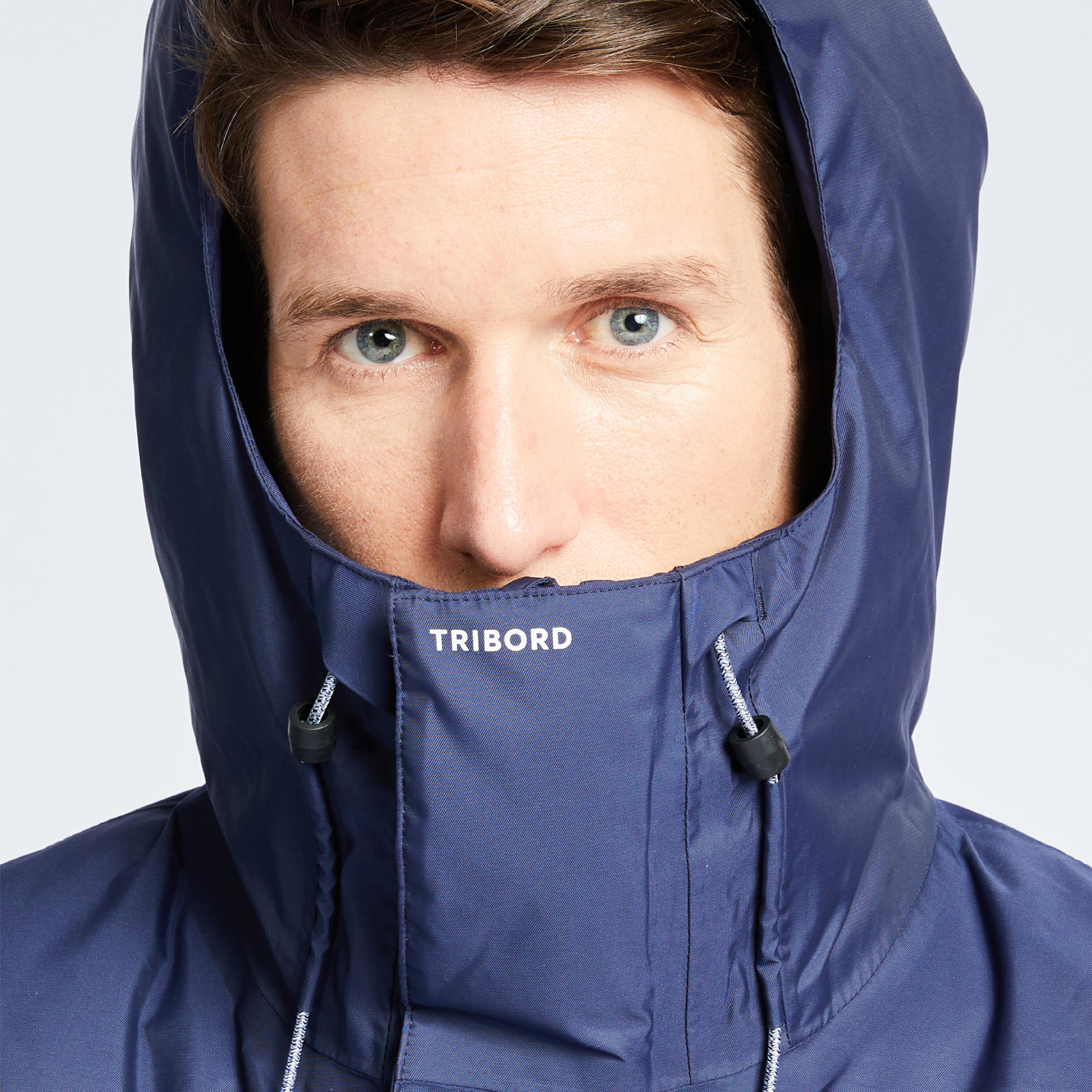 Men's waterproof sailing and rain jacket SAILING 100 Navy blue 7/9