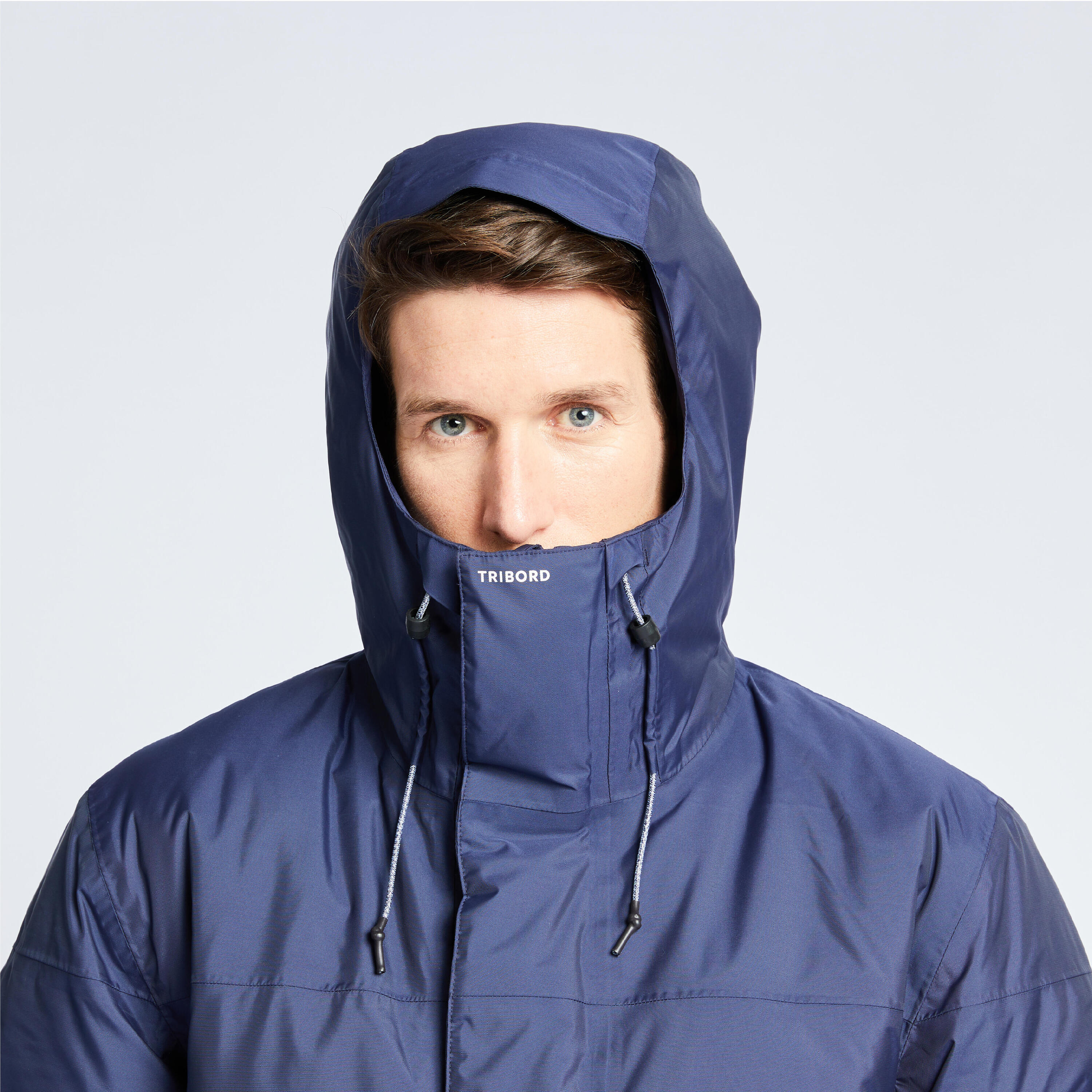 Men's waterproof sailing and rain jacket SAILING 100 Navy blue 4/9