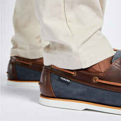 Men’s leather boat shoes Sailing 500 Two-Tone