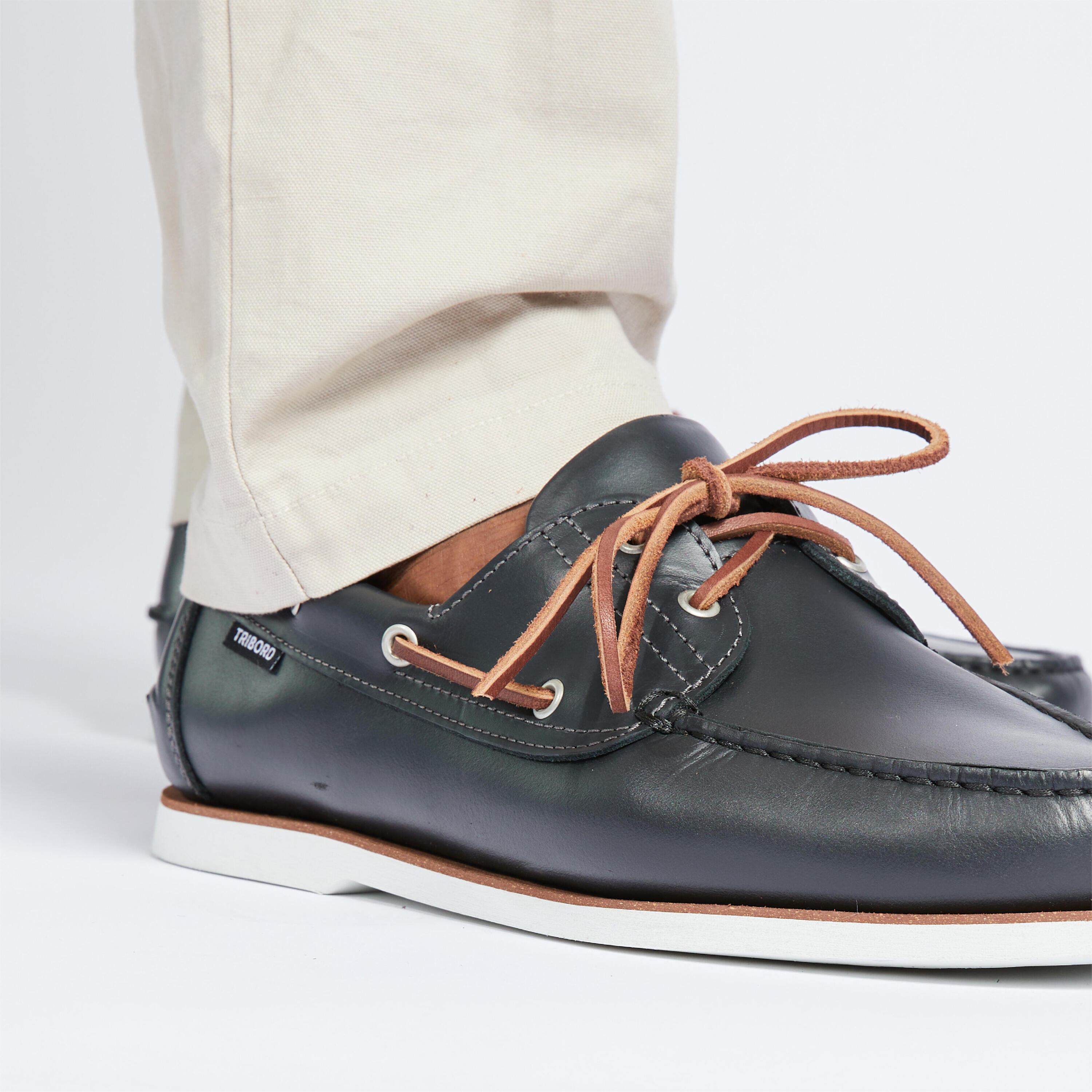 Vela Scarpe A Forma Di Barca Scarpe Barca Uomo SAILING 500 Cuoio