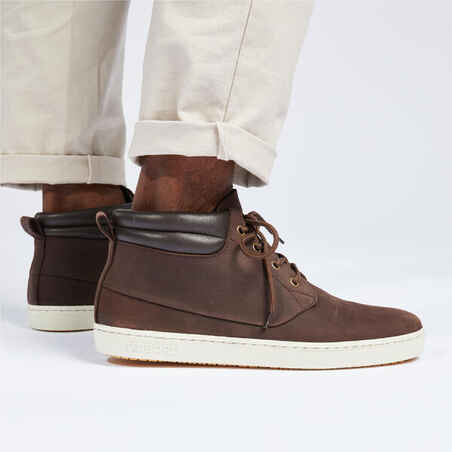 Vyriški odiniai buriavimo batai „500“, tamsiai rudi