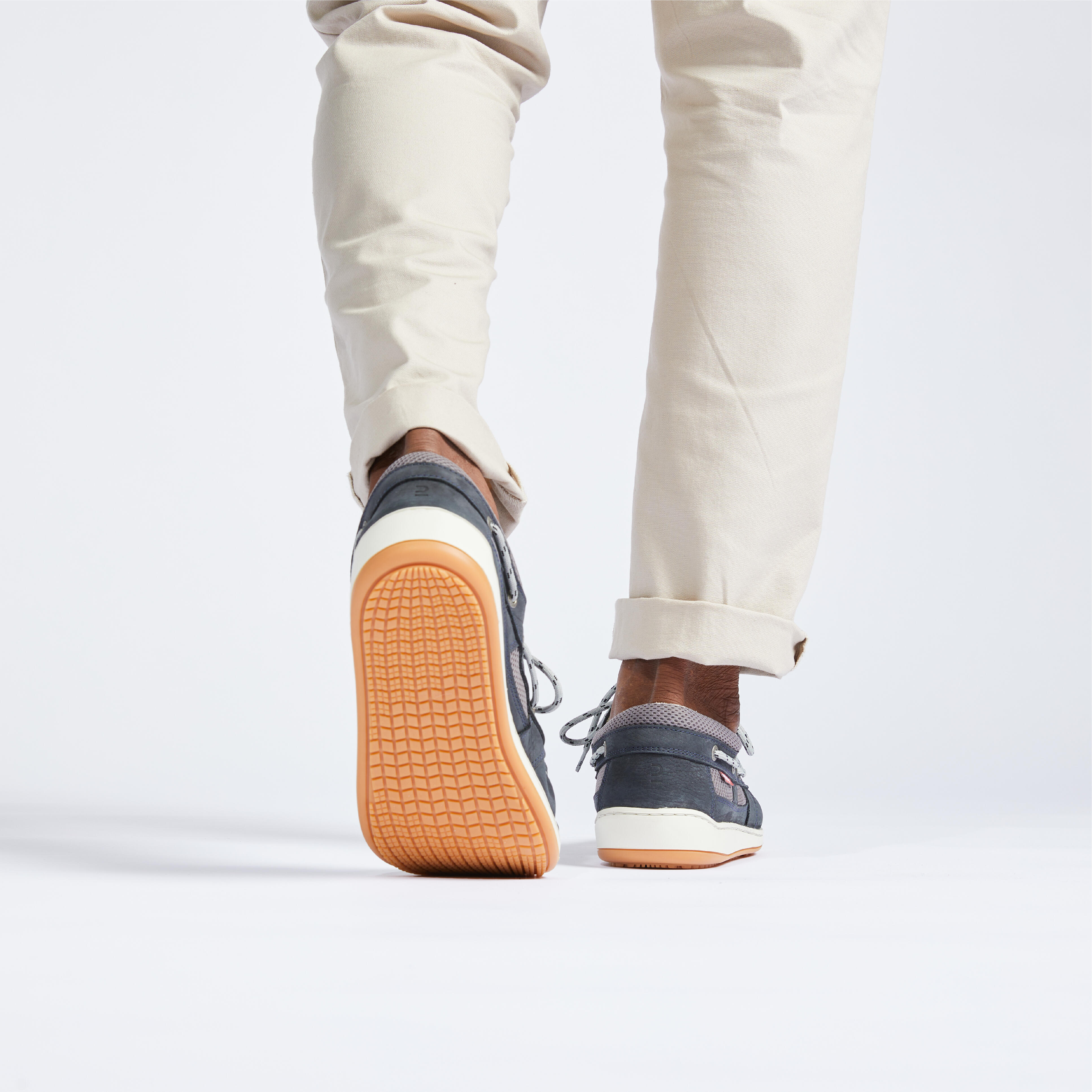 DECATHLON Pánska obuv Clipper na loď kožená modrá 45 · záber 3