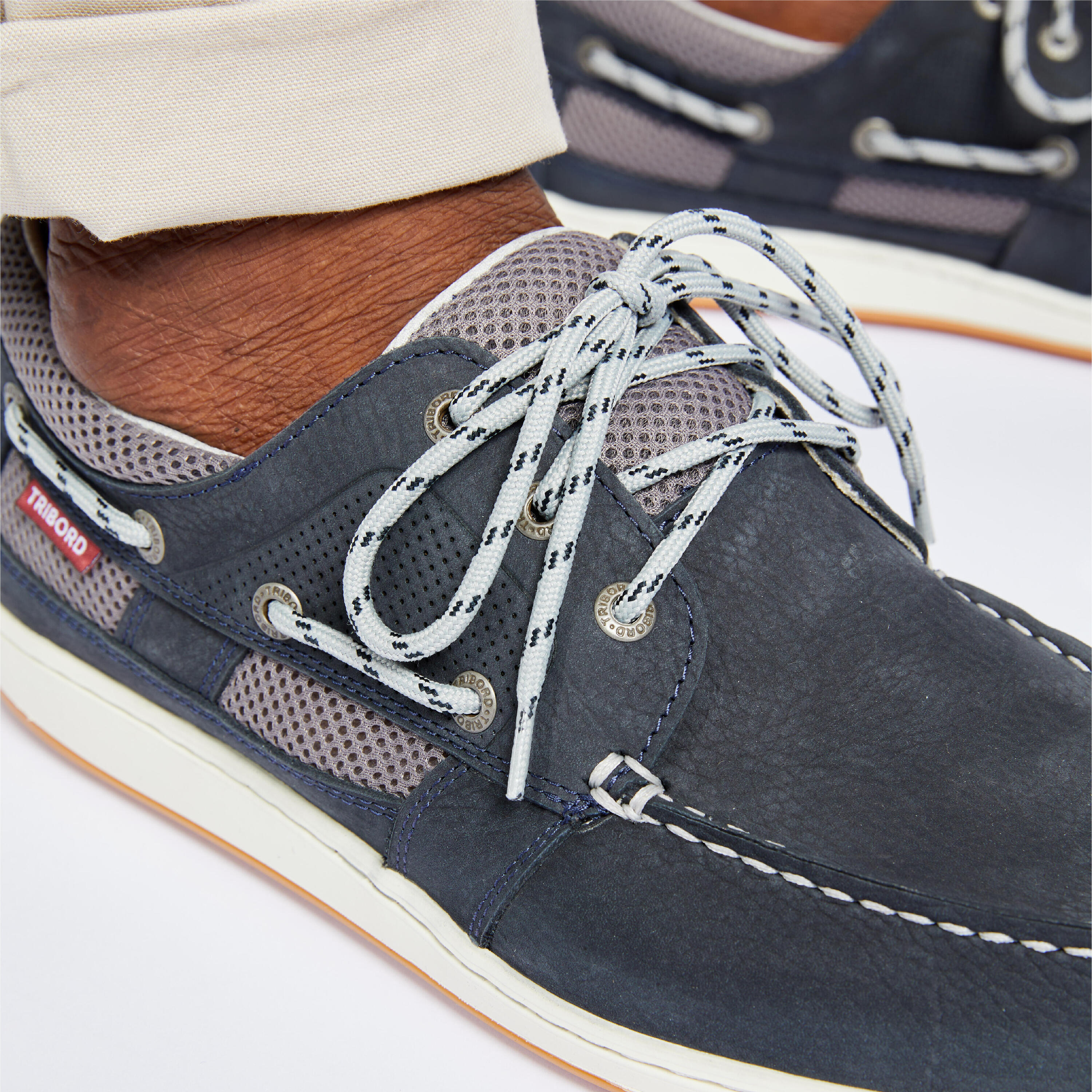 Men's Leather Boat Shoes Clipper blue 4/4