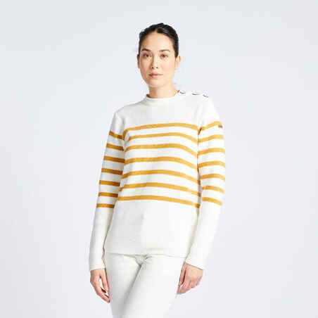 Bel in rumen ženski jadralni pulover 100