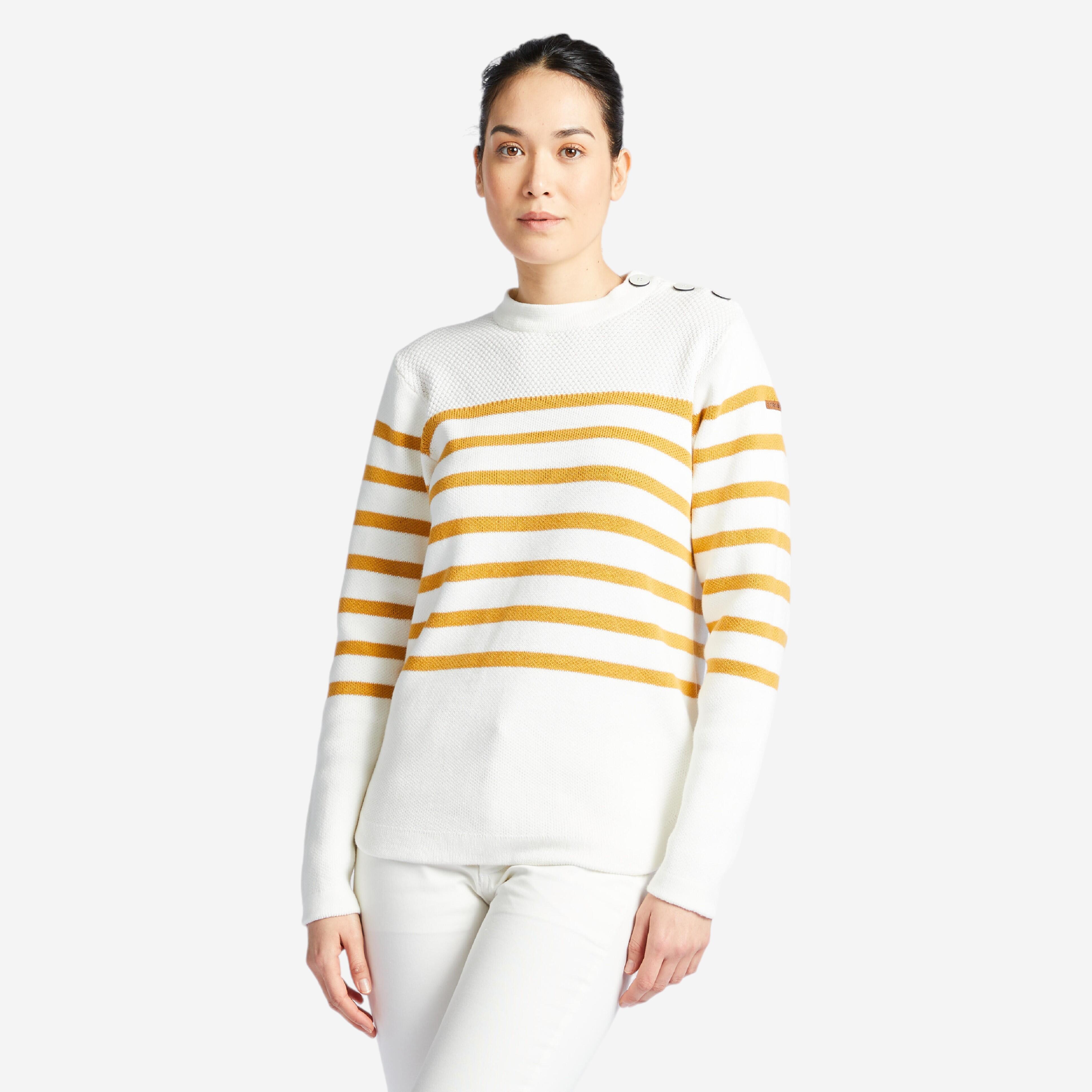 Decathlon | Maglione barca donna 100 bianco-ocra |  Tribord