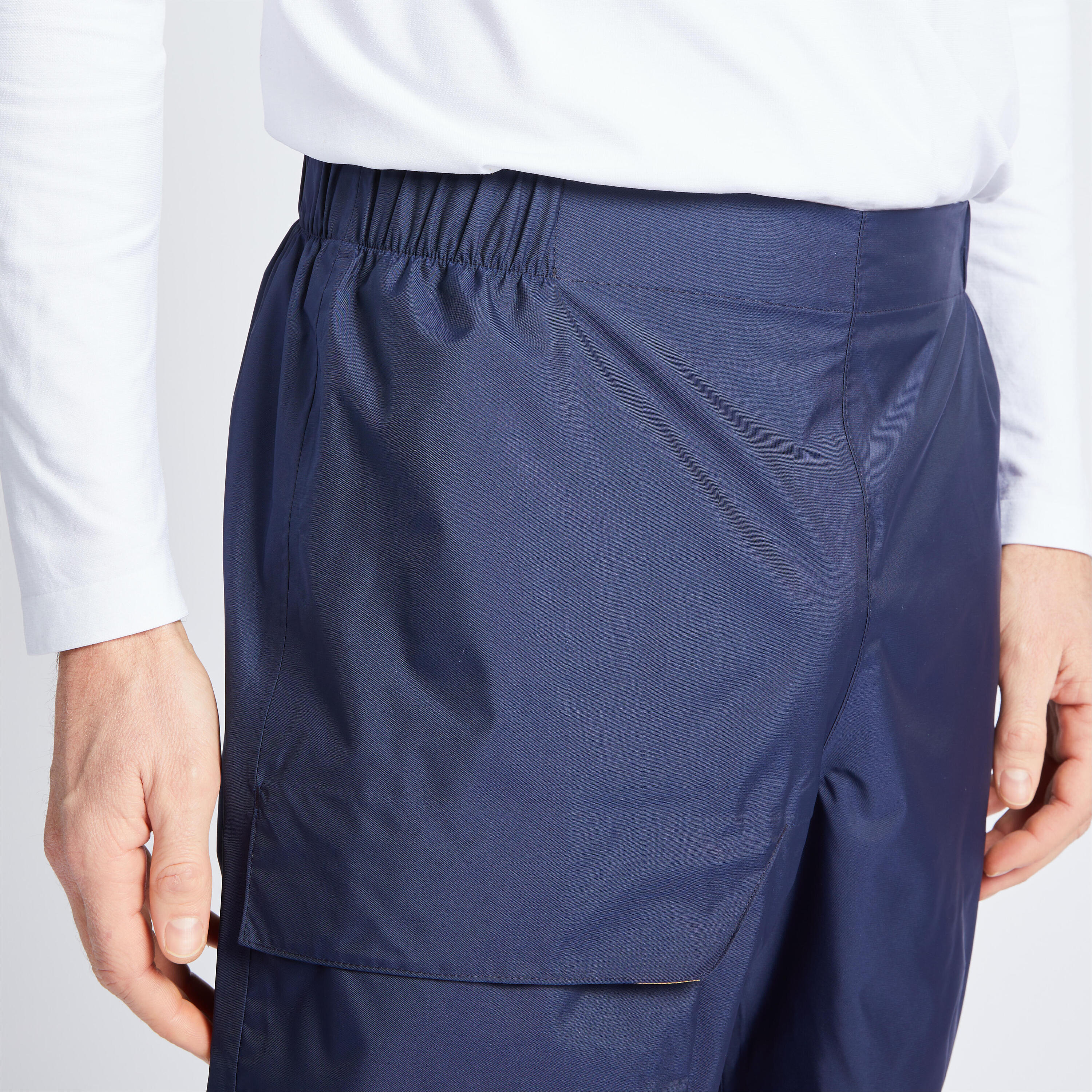 Men's Waterproof Sailing Overtrousers 100 Navy 3/7