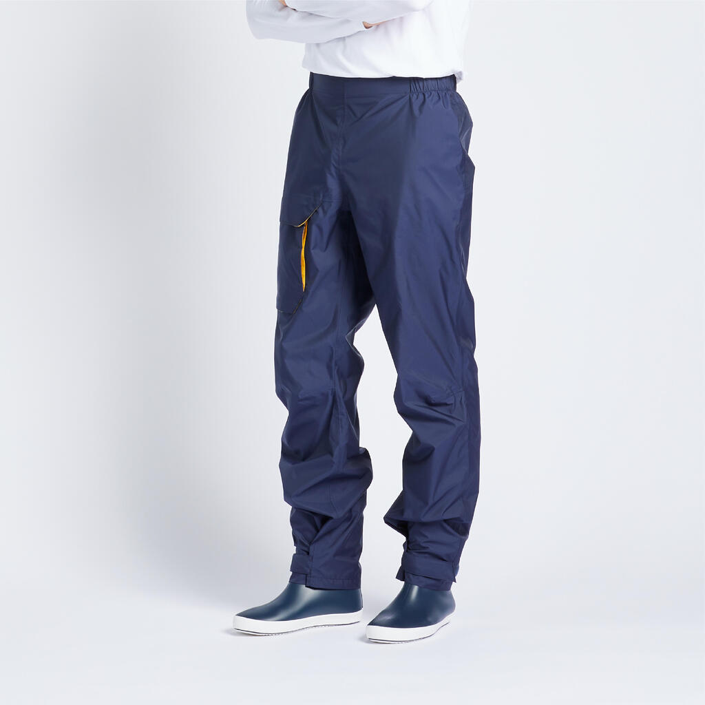 Men's waterproof sailing overtrousers 100 navy
