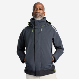Blouson, veste imperméable de voile coupe vent sailing 500  homme gris noir