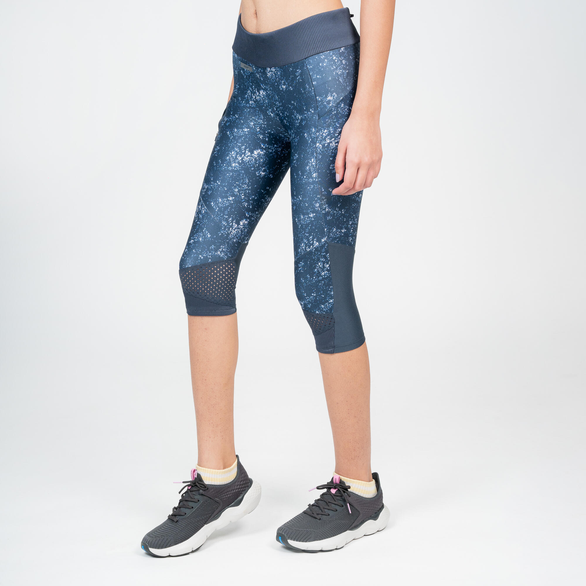 Women's breathable short running leggings Dry+ Feel - blue - StoresRadar