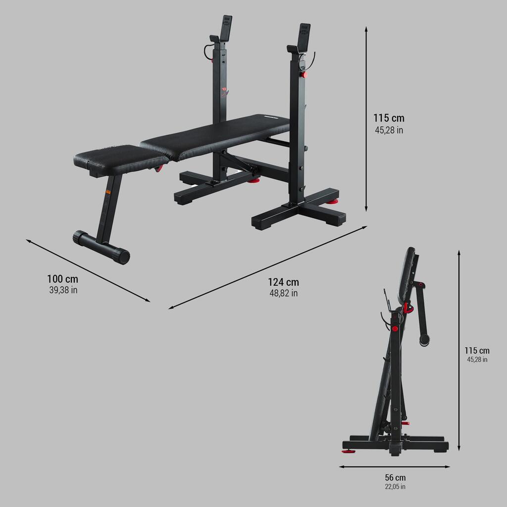 BANCO MUSCULACIÓN BENCH PRESS FOLD PLEGABLE RECLINABLE