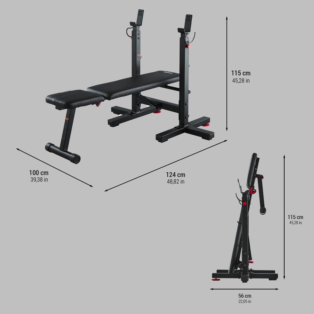 Banco de musculación para press de pecho plegable y reclinable