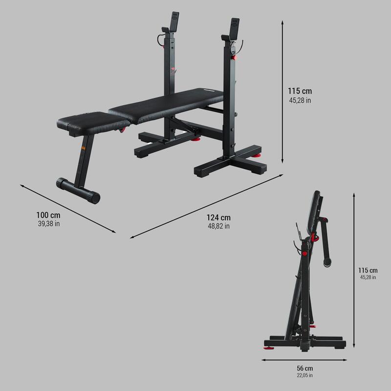 Banco musculación con rack plegable Corength