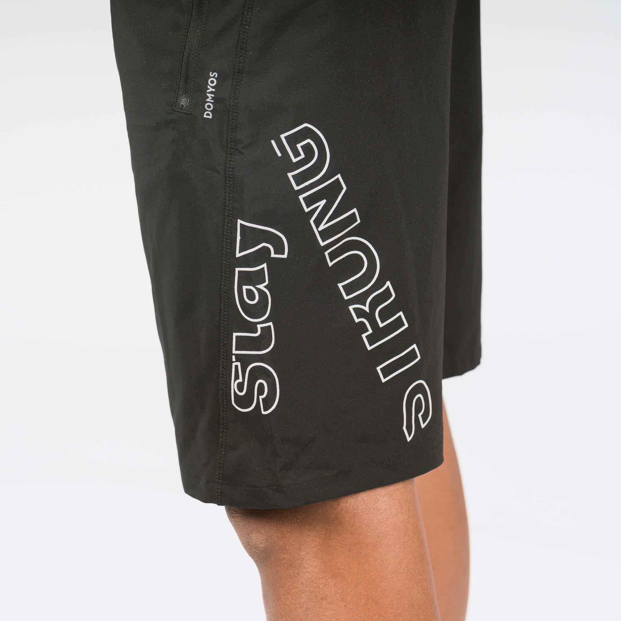 Buy Men'S Recycled Polyester Gym Shorts With Zip Pockets - Plain Black  Online