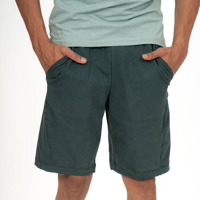 Men's Cotton Yoga Shorts - Grey - Grey, Black - Kimjaly - Decathlon