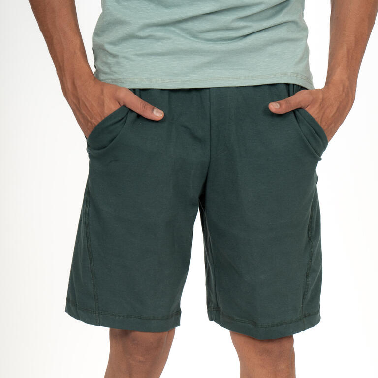 Men's Cotton Yoga Shorts - Green