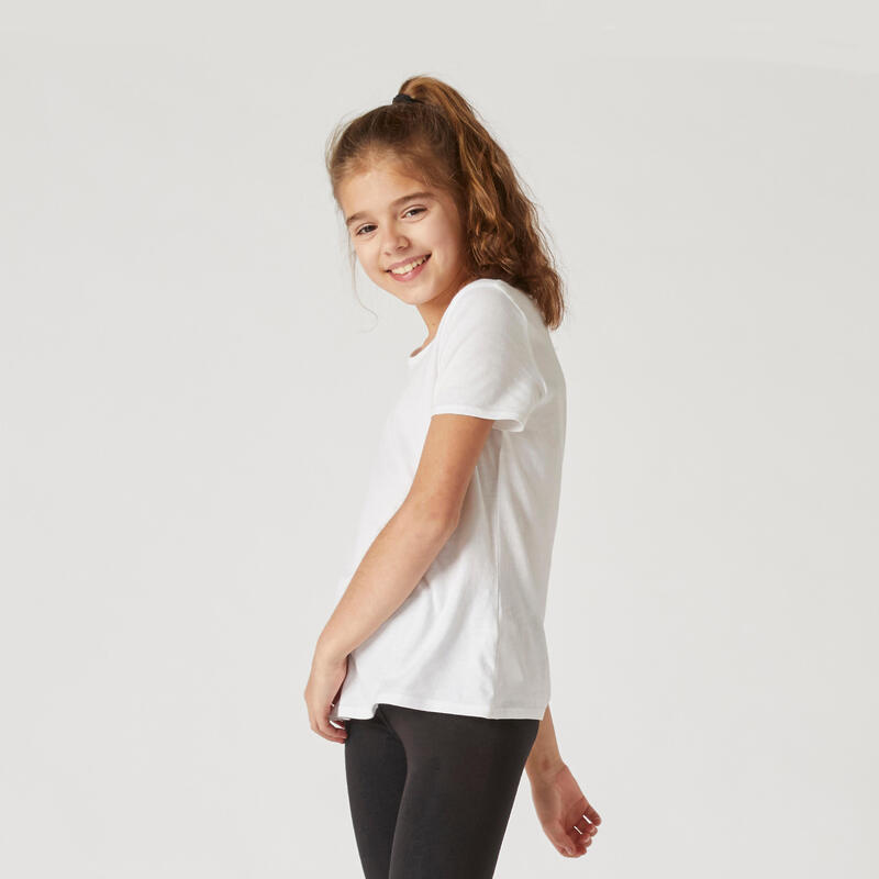 T-shirt bianca bambino ginnastica regular fit 100% cotone