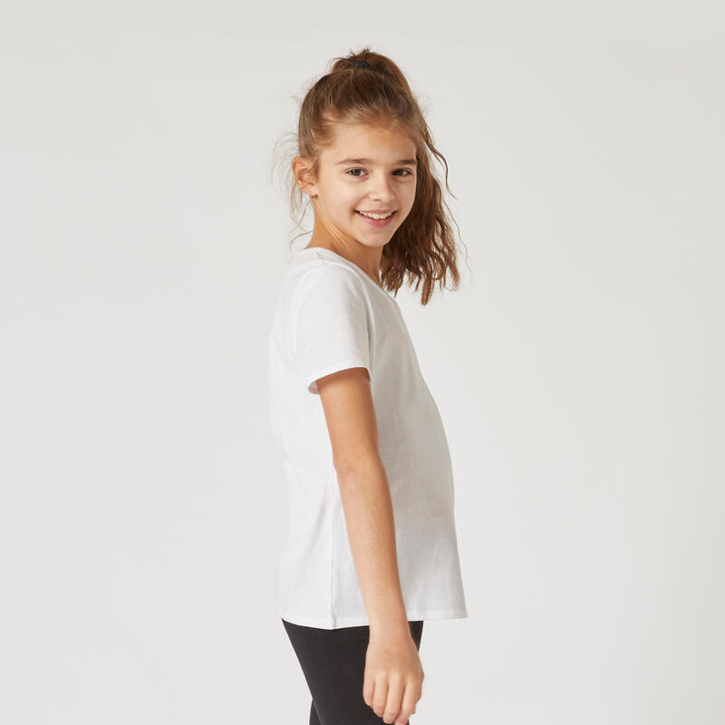 Tricou sport din bumbac Copii, Alb