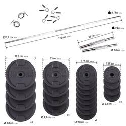 Weight Training Dumbbells and Bars Kit 93 kg