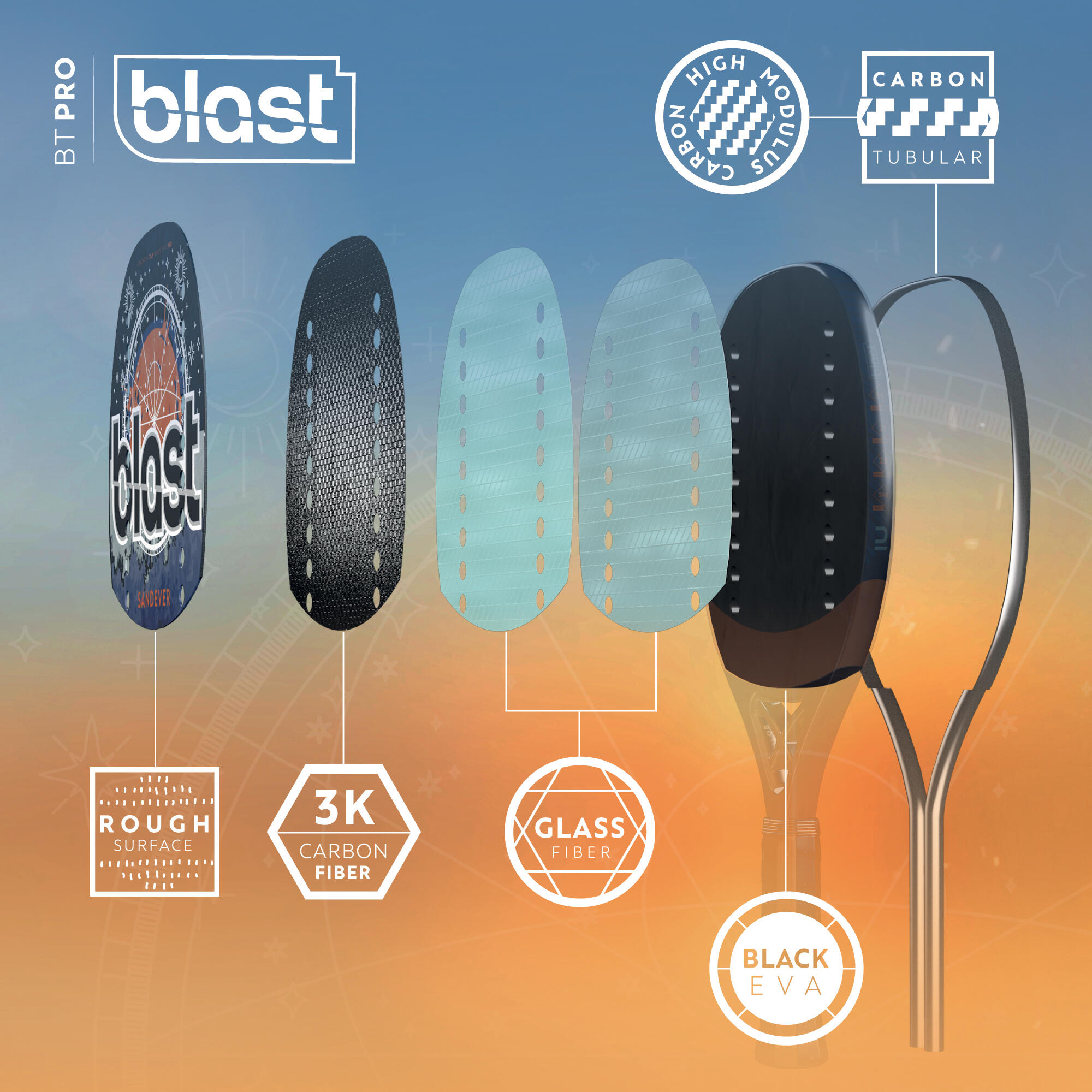 SANDEVER Raketa na plážový tenis BTR BLAST PRO bez · záber 12