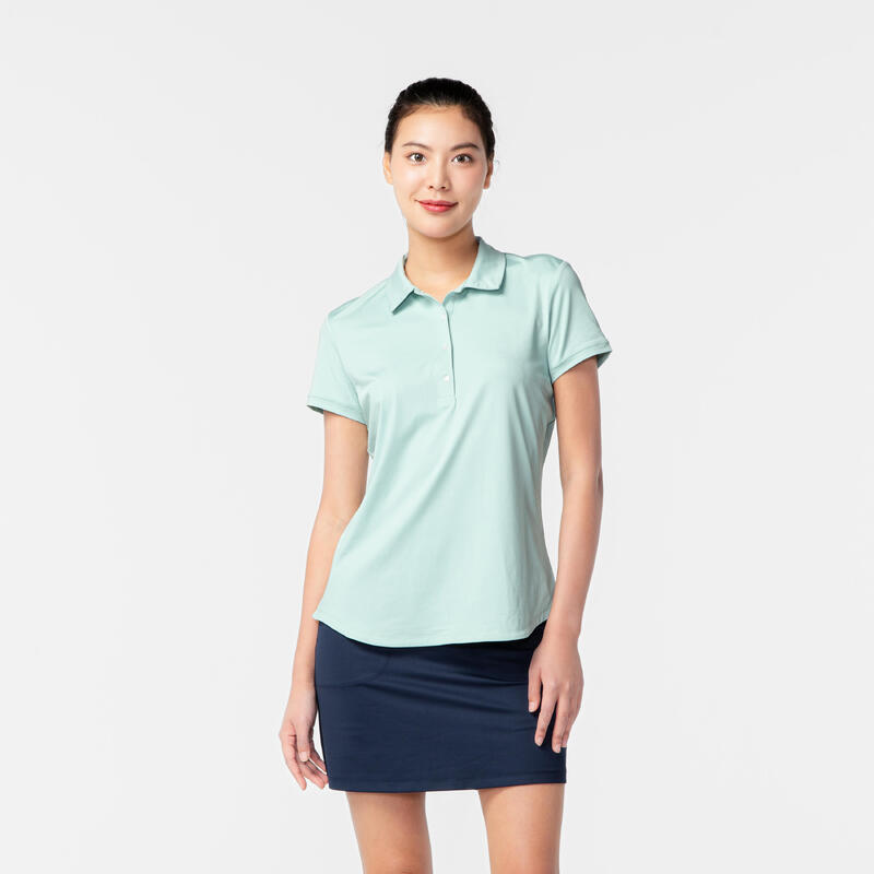 Women's Golf Short-Sleeved Polo Shirt- WW 500 pale green