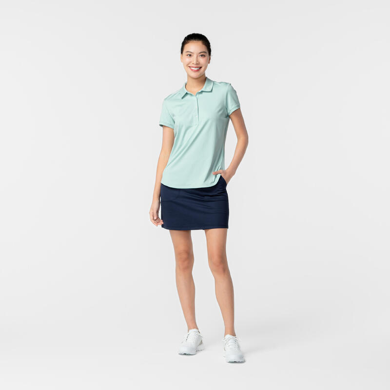 女款高爾夫短袖 Polo 衫 WW500－淺綠色