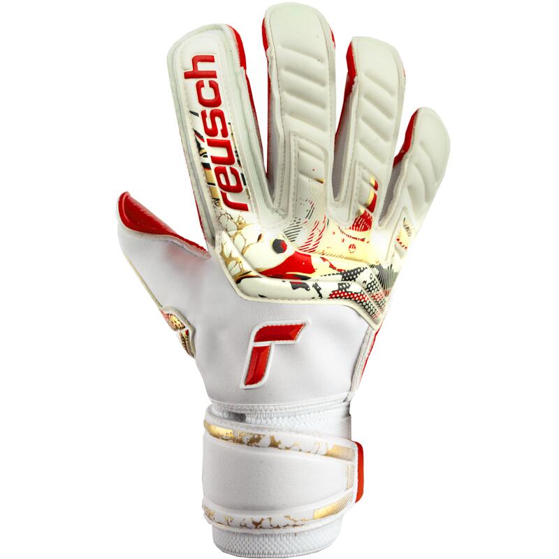 Damen/Herren Fussball Torwarthandschuhe - Reusch Attrakt Gold X Glueprint weiss